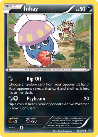 Inkay 41/108 Pokemon card