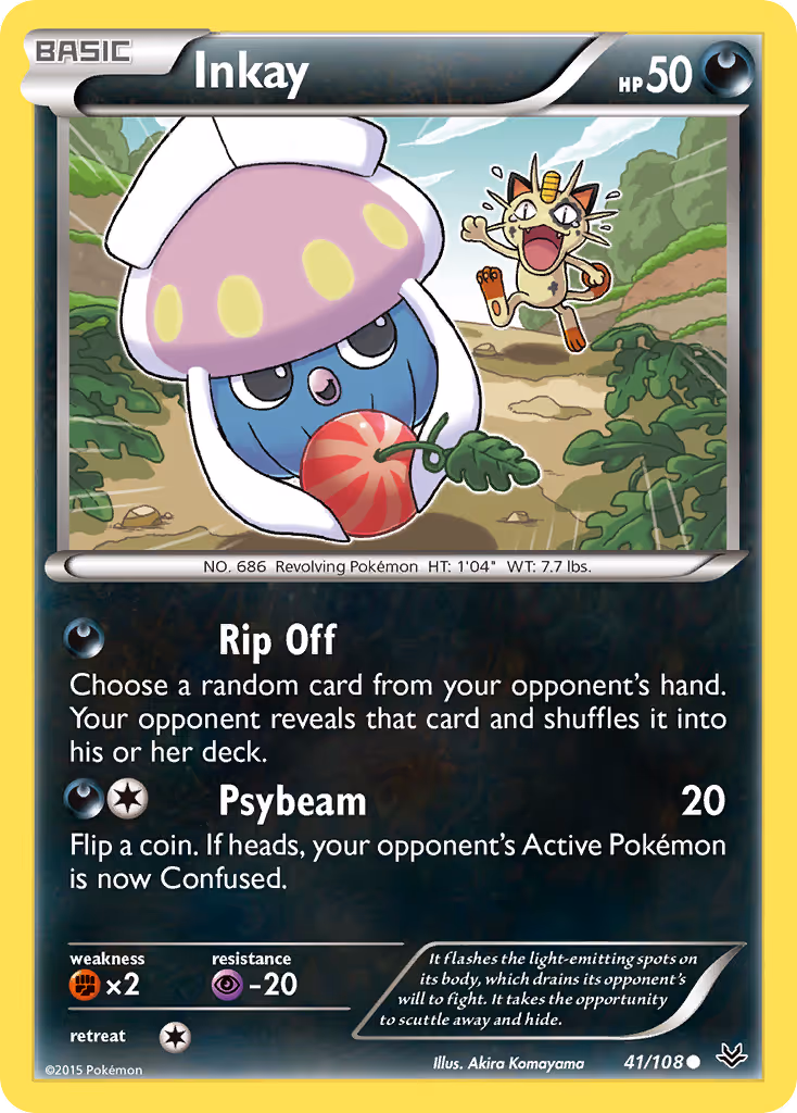 Inkay 41/108 Pokemon card