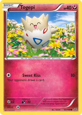 Togepi 43/108 Pokemon card