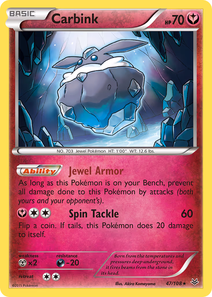Carbink 47/108 Pokemon card
