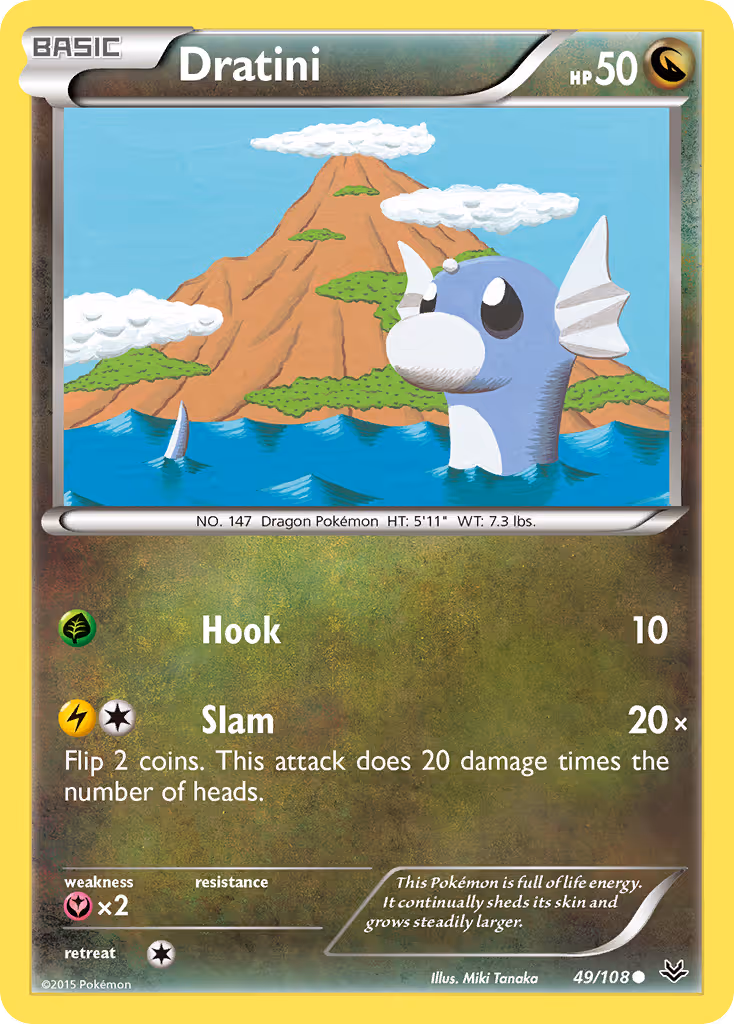Dratini 49/108 Pokemon card