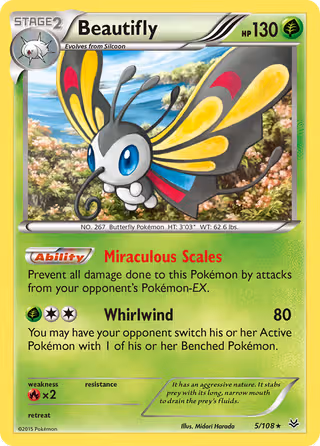 Beautifly 5/108 Pokemon card