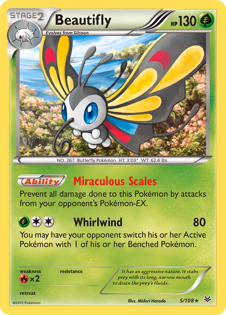 Beautifly 5/108 Pokemon card
