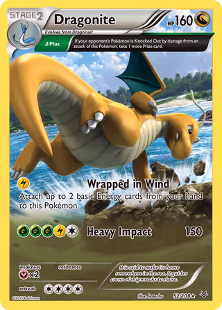 Dragonite 52/108 Pokemon card