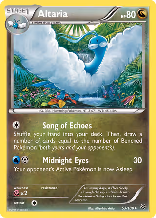 Altaria 53/108 Pokemon card