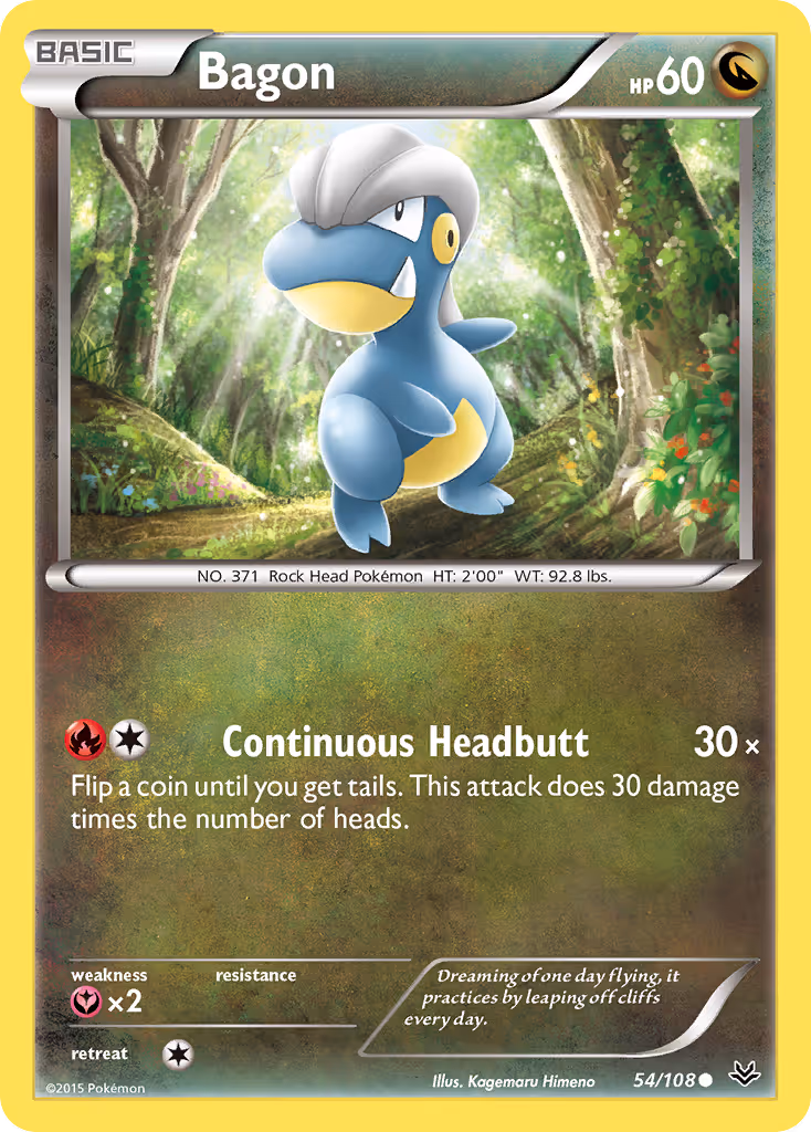 Bagon 54/108 Pokemon card