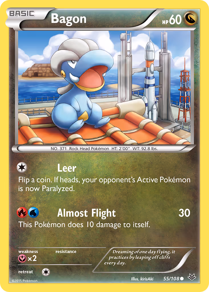 Bagon 55/108 Pokemon card