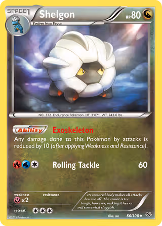 Shelgon 56/108 Pokemon card