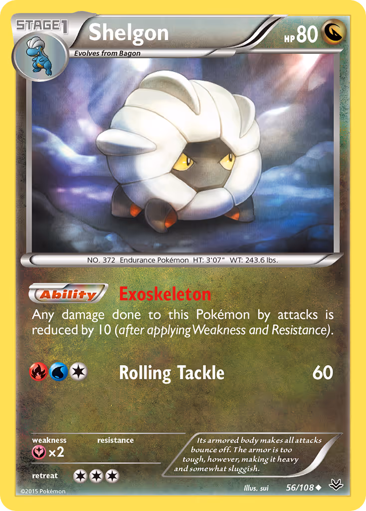 Shelgon 56/108 Pokemon card