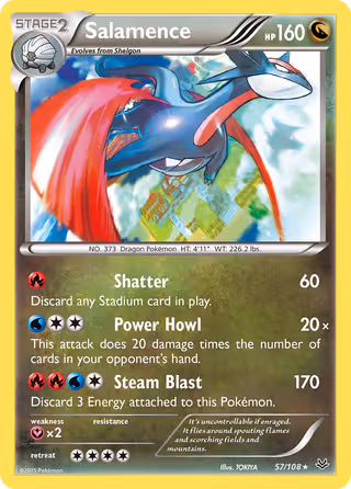 Salamence 57/108 Pokemon card
