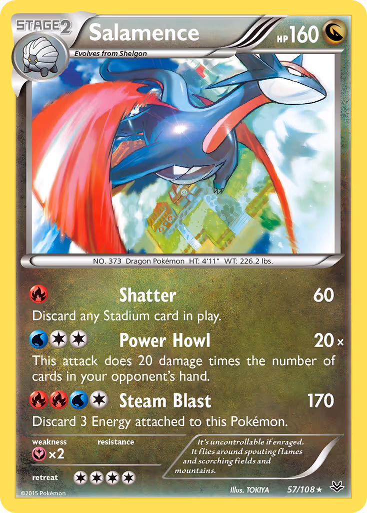 Salamence 57/108 Pokemon card
