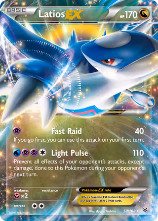 Latios EX 58/108 Pokemon card