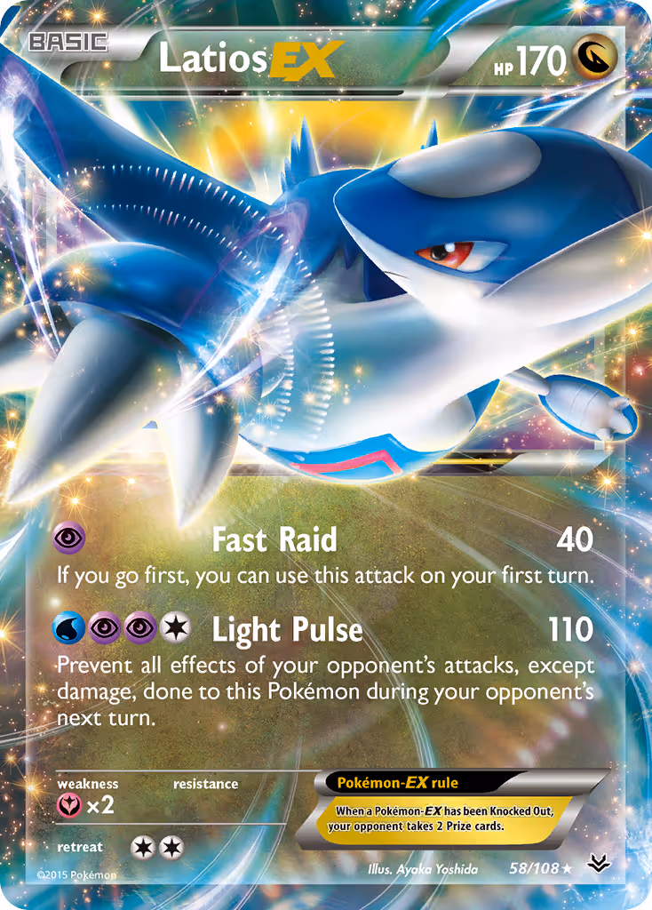 Latios EX 58/108 Pokemon card