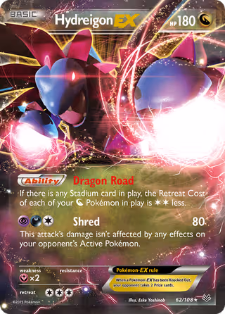 Hydreigon EX 62/108 Pokemon card