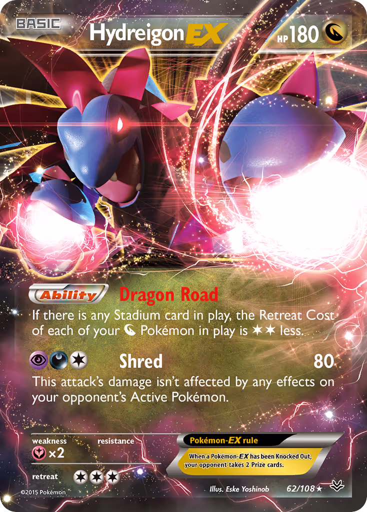 Hydreigon EX 62/108 Pokemon card