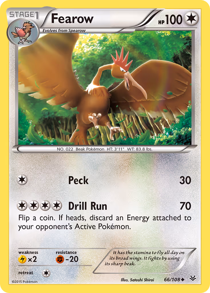 Fearow 66/108 Pokemon card