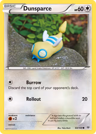 Dunsparce 68/108 Pokemon card