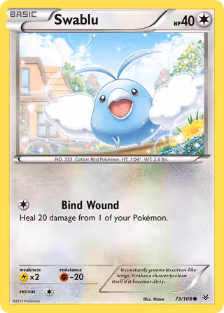 Swablu 73/108 Pokemon card