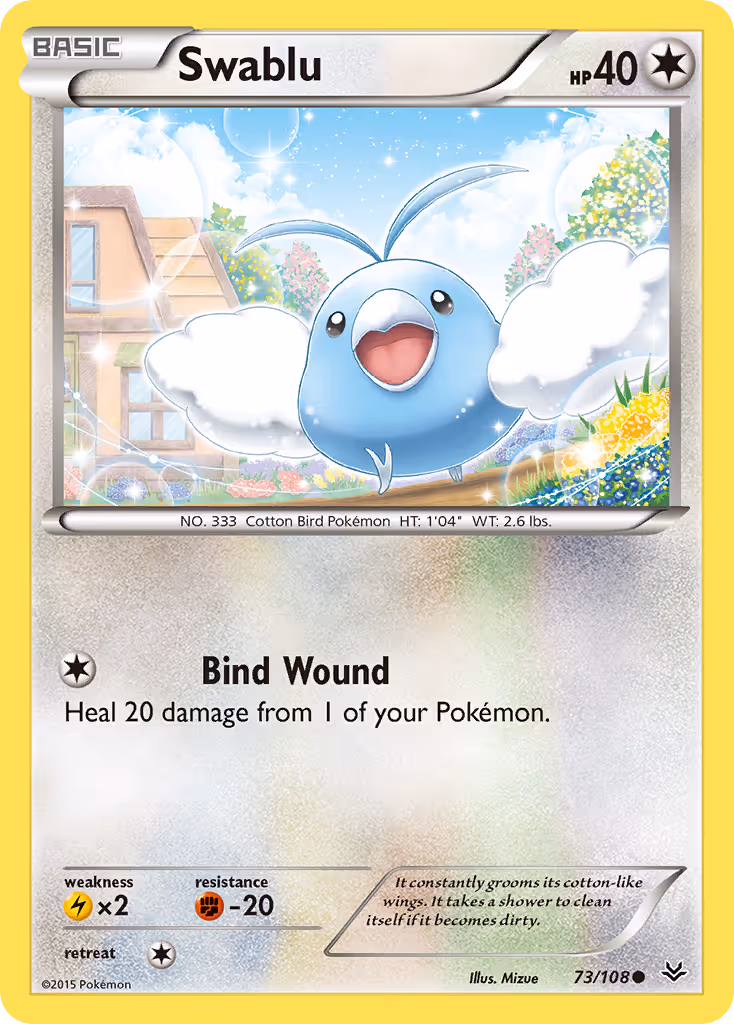 Swablu 73/108 Pokemon card
