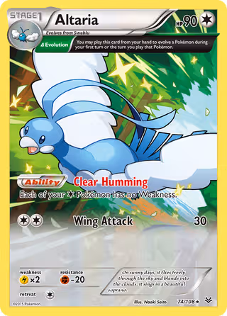 Altaria 74/108 Pokemon card