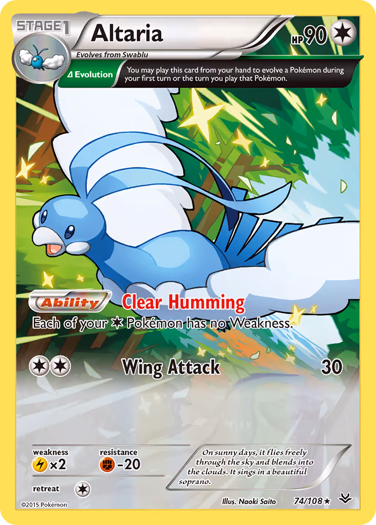 Altaria 74/108 Pokemon card
