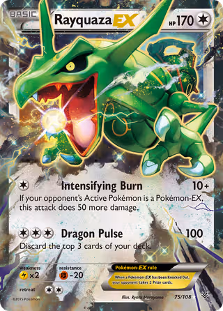 Rayquaza EX 75/108 Pokemon card