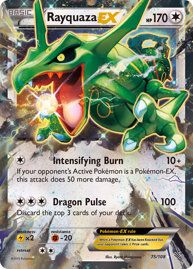 Rayquaza EX 75/108 Pokemon card