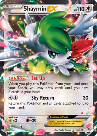 Shaymin EX 77/108 Pokemon card