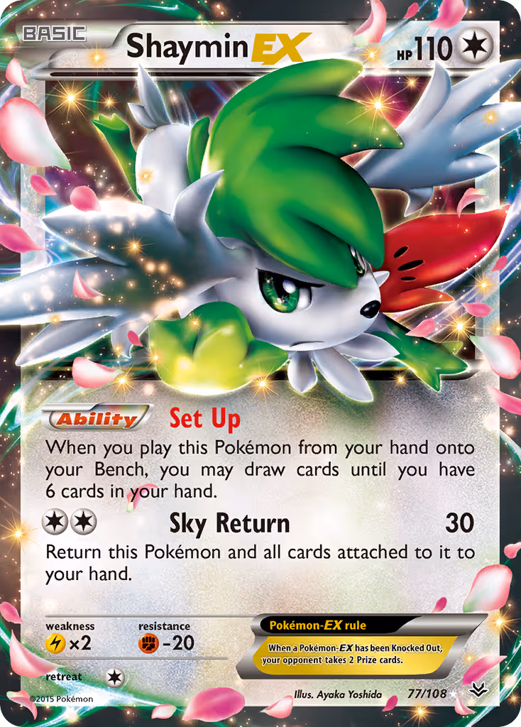 Shaymin EX 77/108 Pokemon card