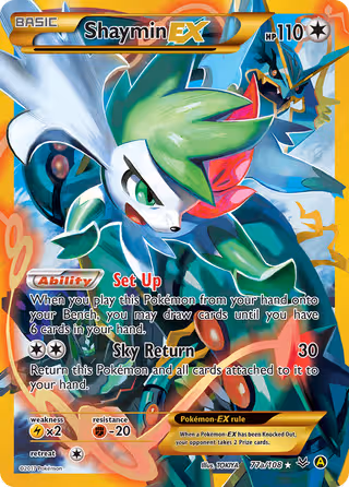 Shaymin EX 77a Pokemon card