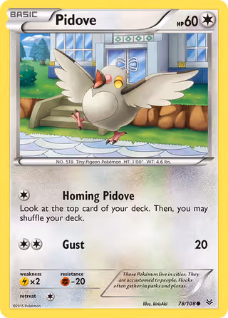 Pidove 78/108 Pokemon card
