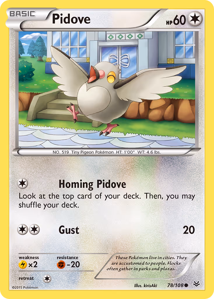 Pidove 78/108 Pokemon card