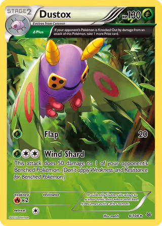 Dustox 8/108 Pokemon card