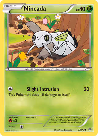 Nincada 9/108 Pokemon card