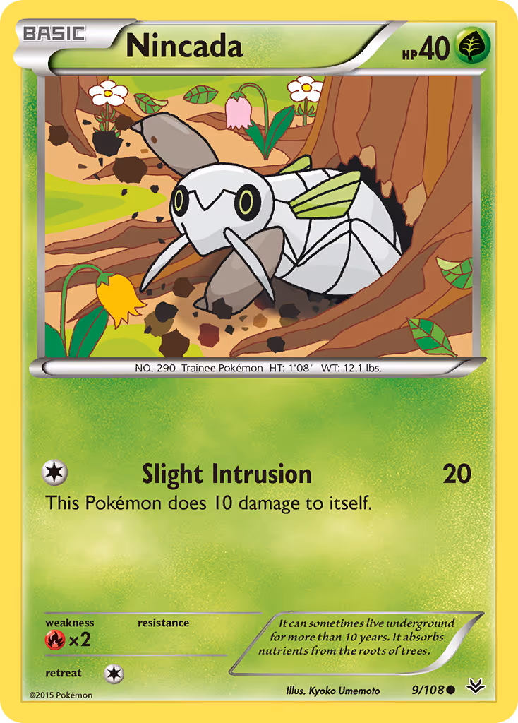 Nincada 9/108 Pokemon card