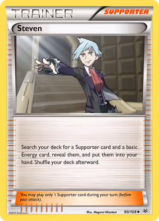 Steven 90/108 Pokemon card