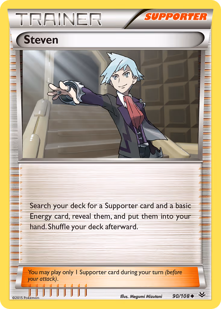 Steven 90/108 Pokemon card