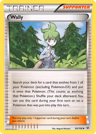 Wally 94/108 Pokemon card