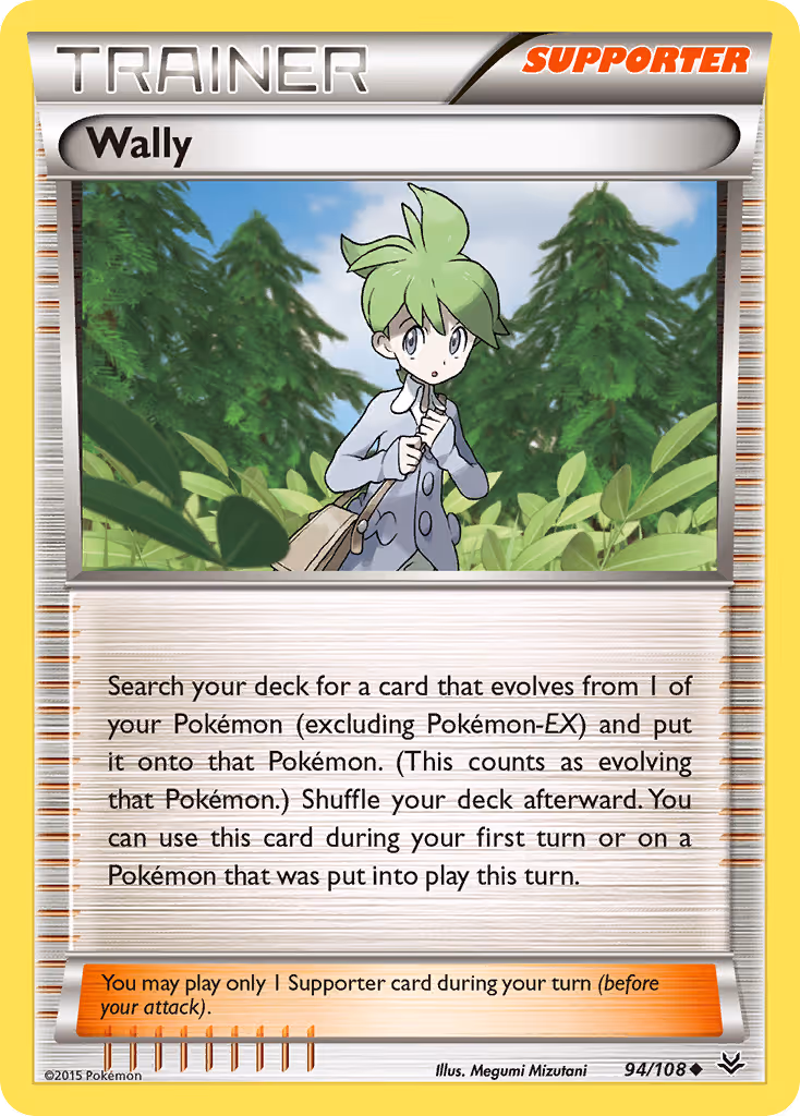 Wally 94/108 Pokemon card