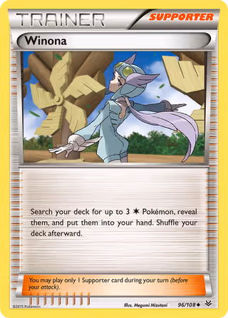 Winona 96/108 Pokemon card