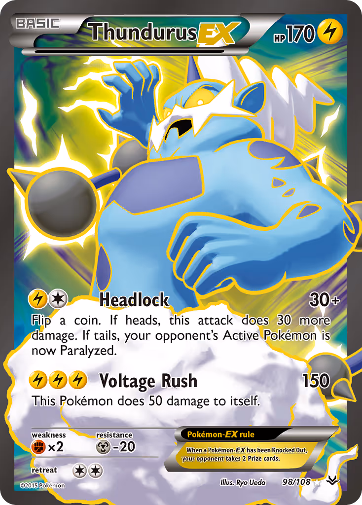 Thundurus EX 98/108 Pokemon card