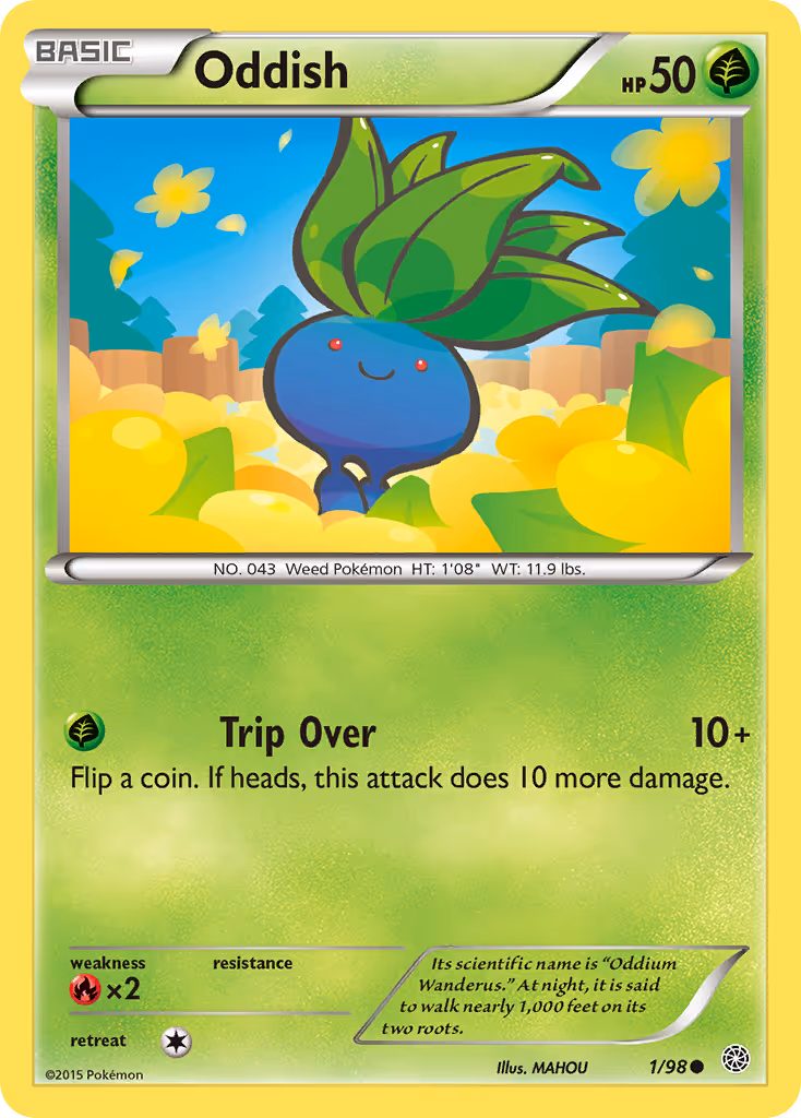 Oddish 1/98 Pokemon card