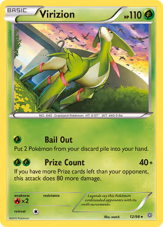 Virizion 12/98 Pokemon card