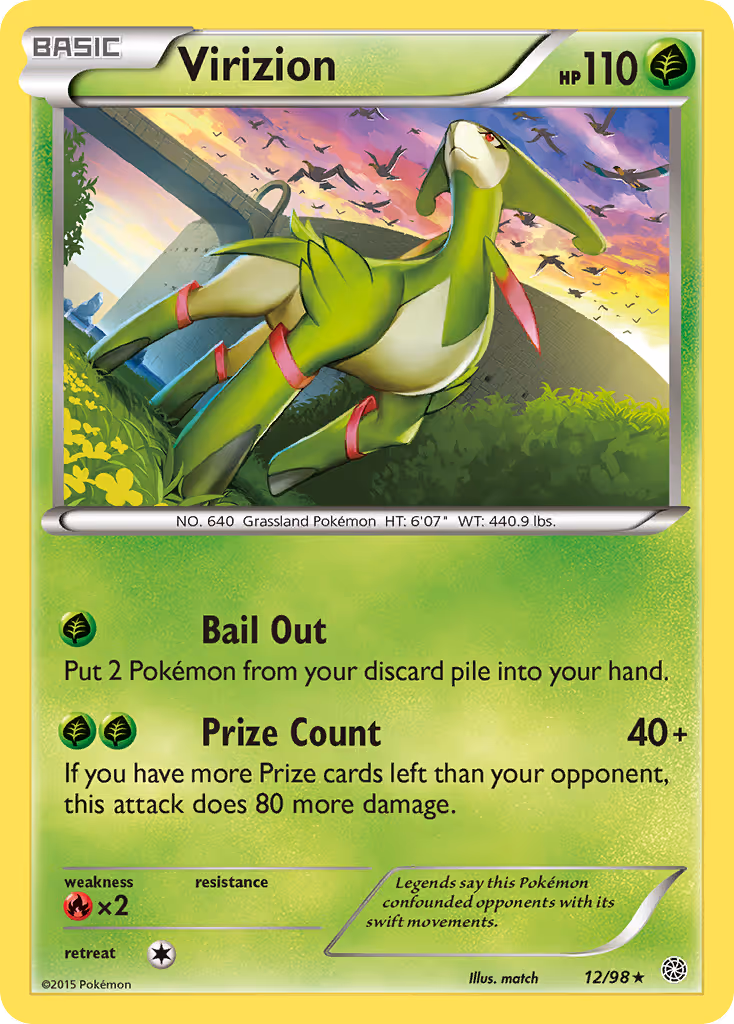 Virizion 12/98 Pokemon card