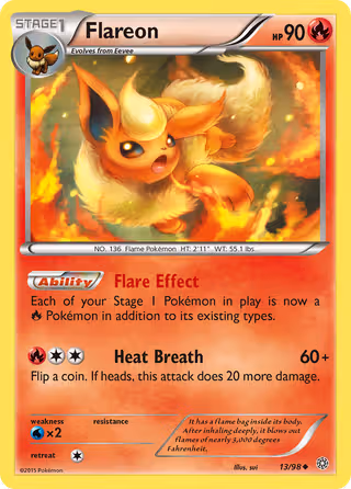 Flareon 13/98 Pokemon card