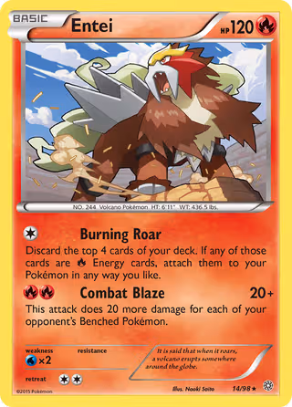 Entei 14/98 Pokemon card