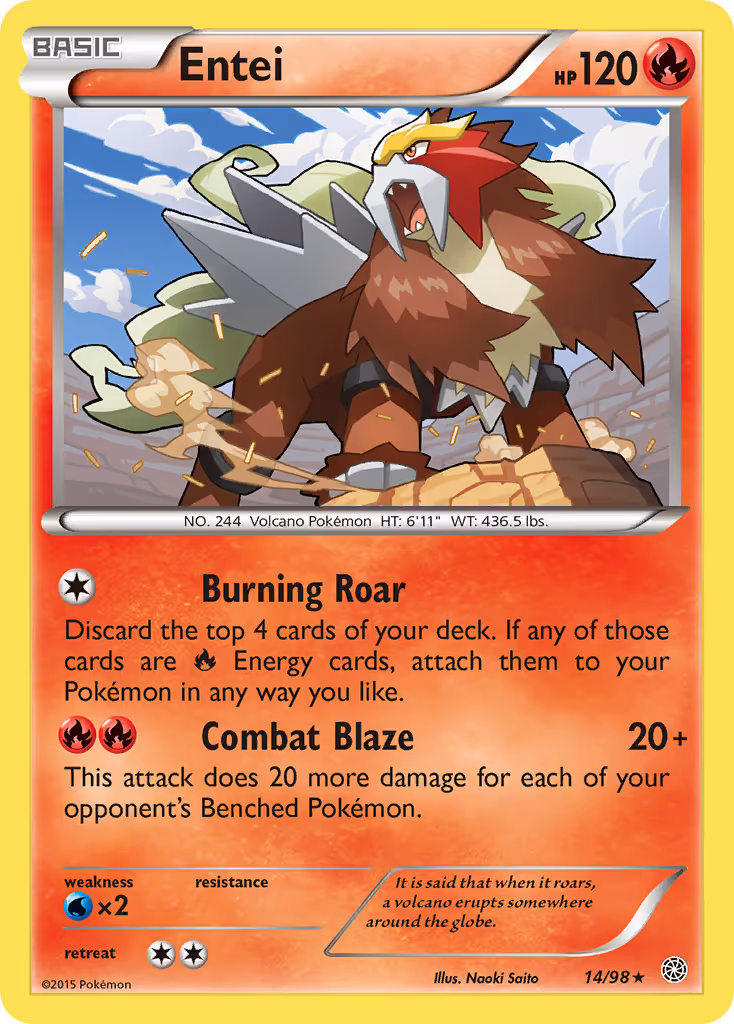 Entei 14/98 Pokemon card