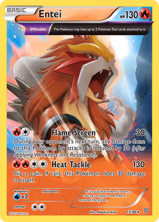 Entei 15/98 Pokemon card
