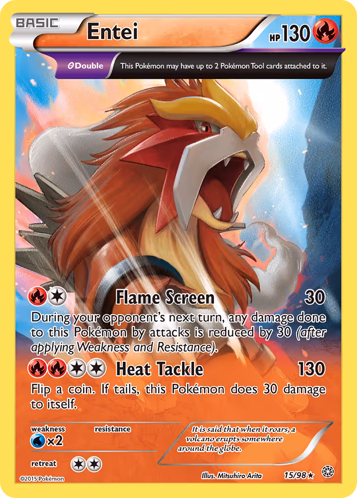 Entei 15/98 Pokemon card
