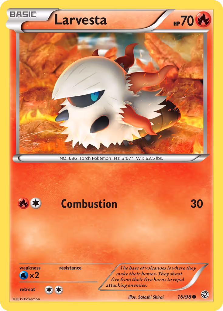 Larvesta 16/98 Pokemon card